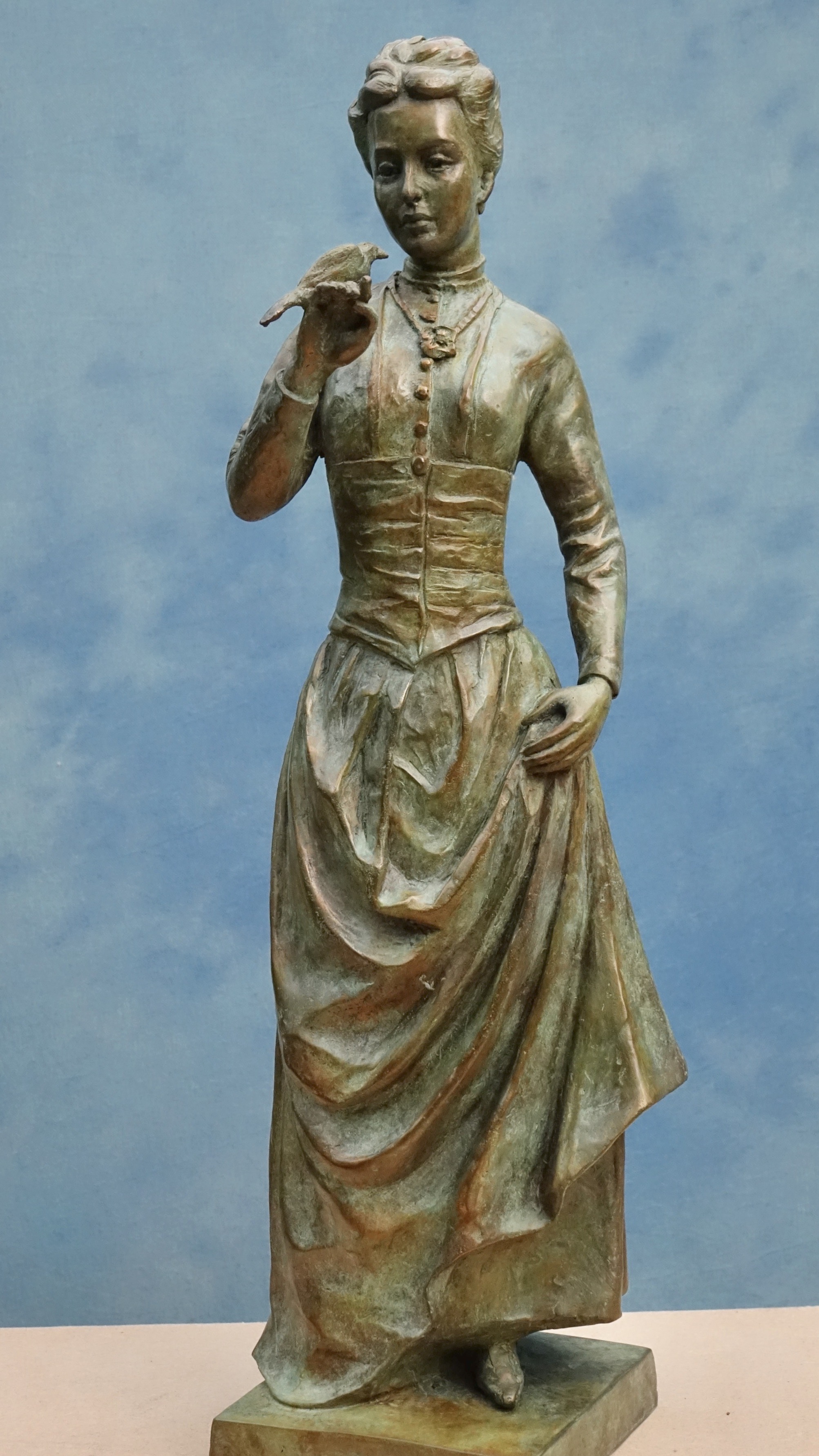 Emily Williamson statue bronze maquette by Laury Dizengremel front