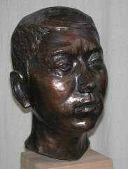 cold cast bronze bust of Chinese Photographer - also available in bronze metal