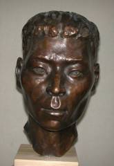 cold cast bronze bust of Chinese Worker I - also available in bronze metal