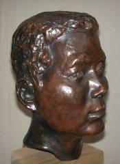cold cast bronze bust of Chinese Worker II - also available in bronze metal
