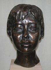 cold cast bronze bust of Chinese Young Girl - also available in bronze metal