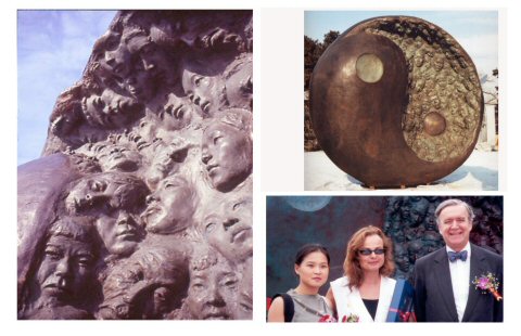 A few images of the monumental East Meets West public sculpture