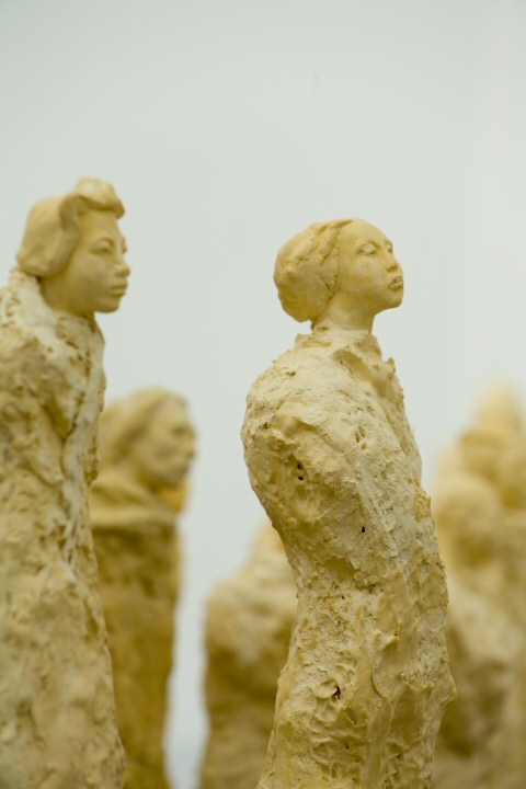 Sculpture installation view of Artists of the Silk Road statues